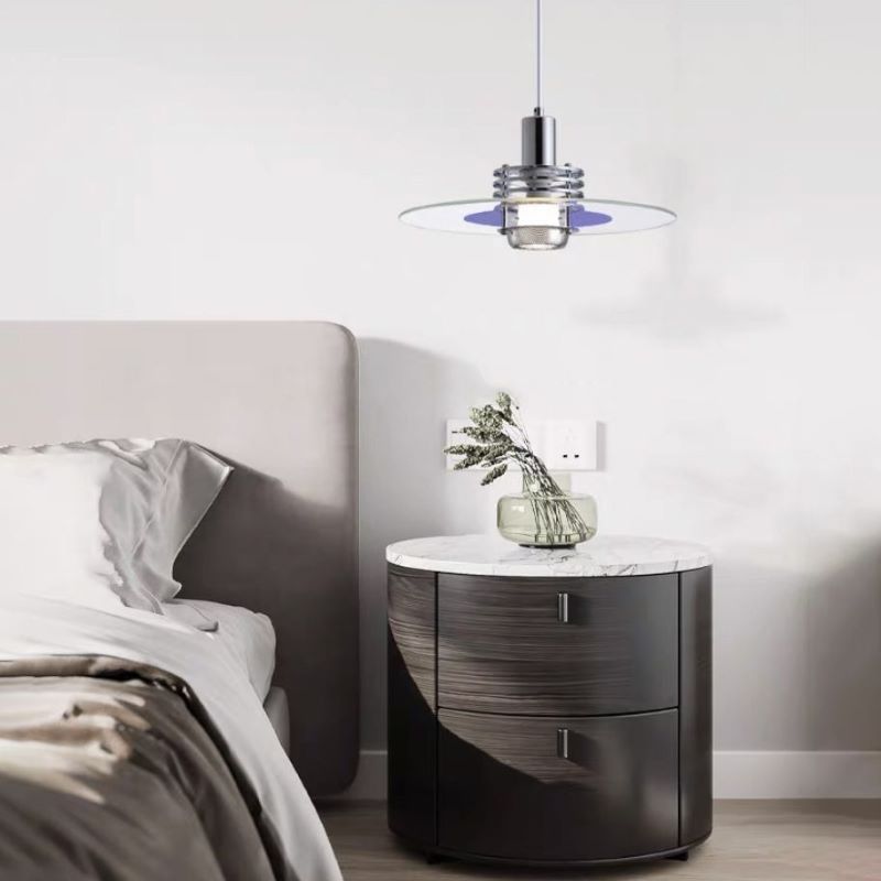 Valentina minimalistyczna lampa wisząca LED ze szkła i metalu / Salon/Sypialnia