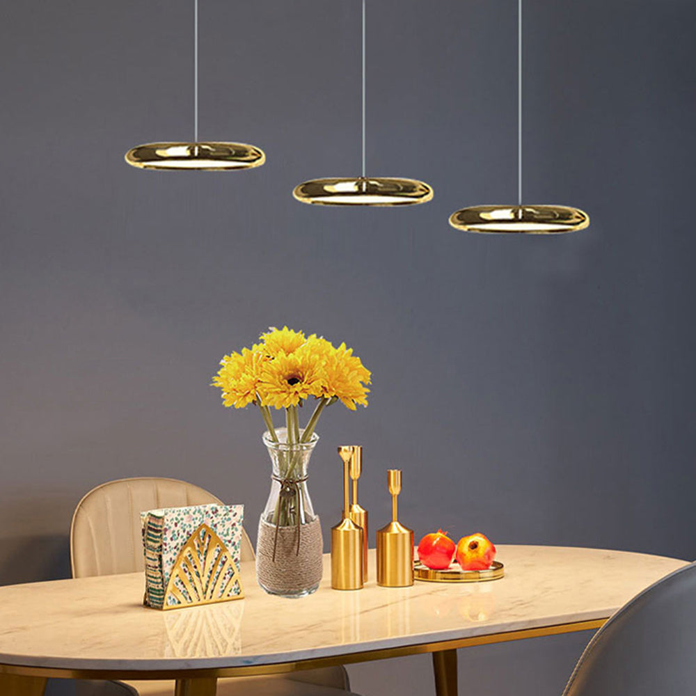 Arisha minimalistyczna lampa wisząca z metalu o kształcie koła, srebrna/złota/złoto różowa