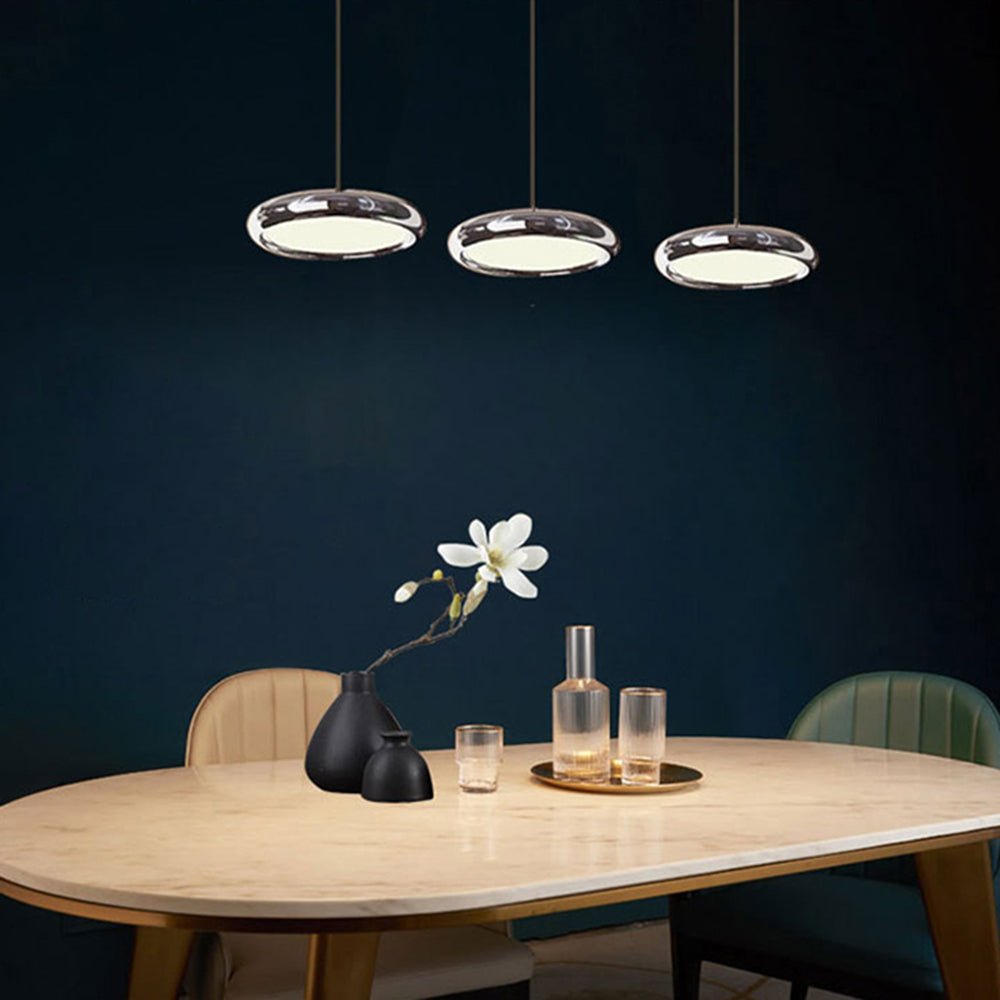 Arisha minimalistyczna lampa wisząca z metalu o kształcie koła, srebrna/złota/złoto różowa