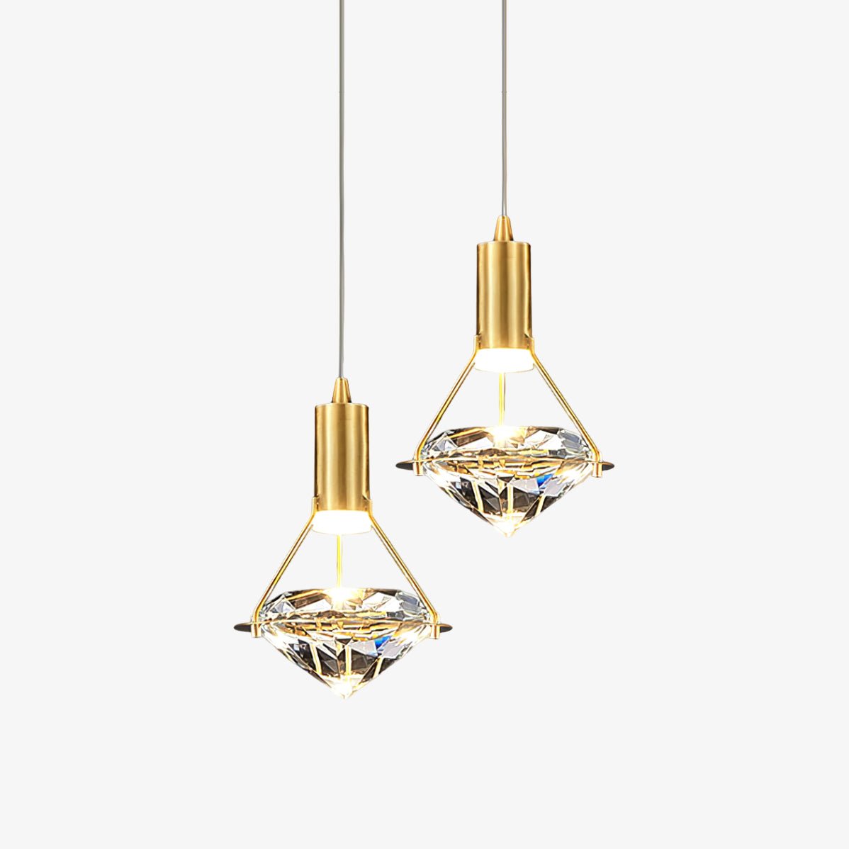 Cira lampa wisząca z miedzi i kryształu elegancka