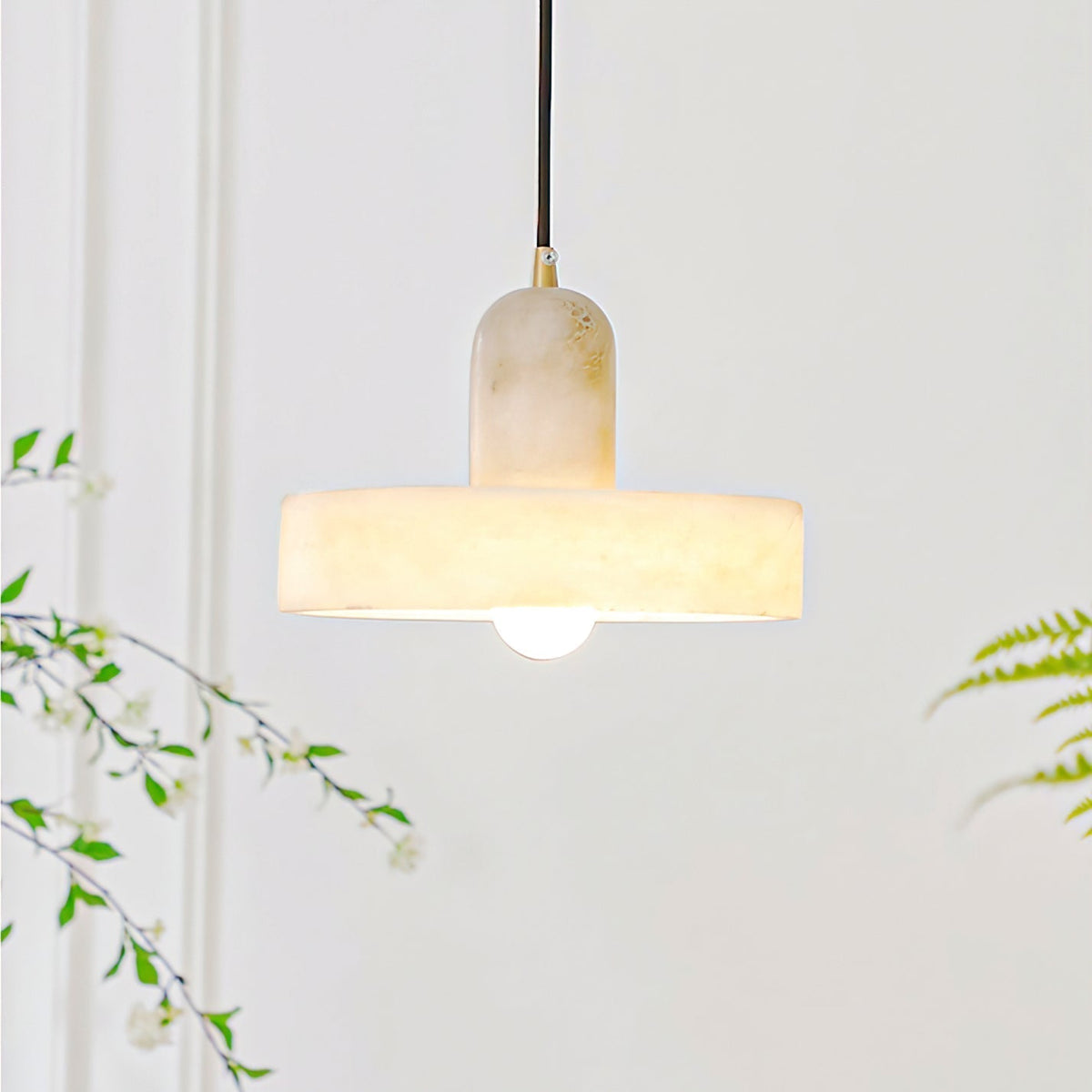 Lampa wisząca Luste Disc Orb Alabaster