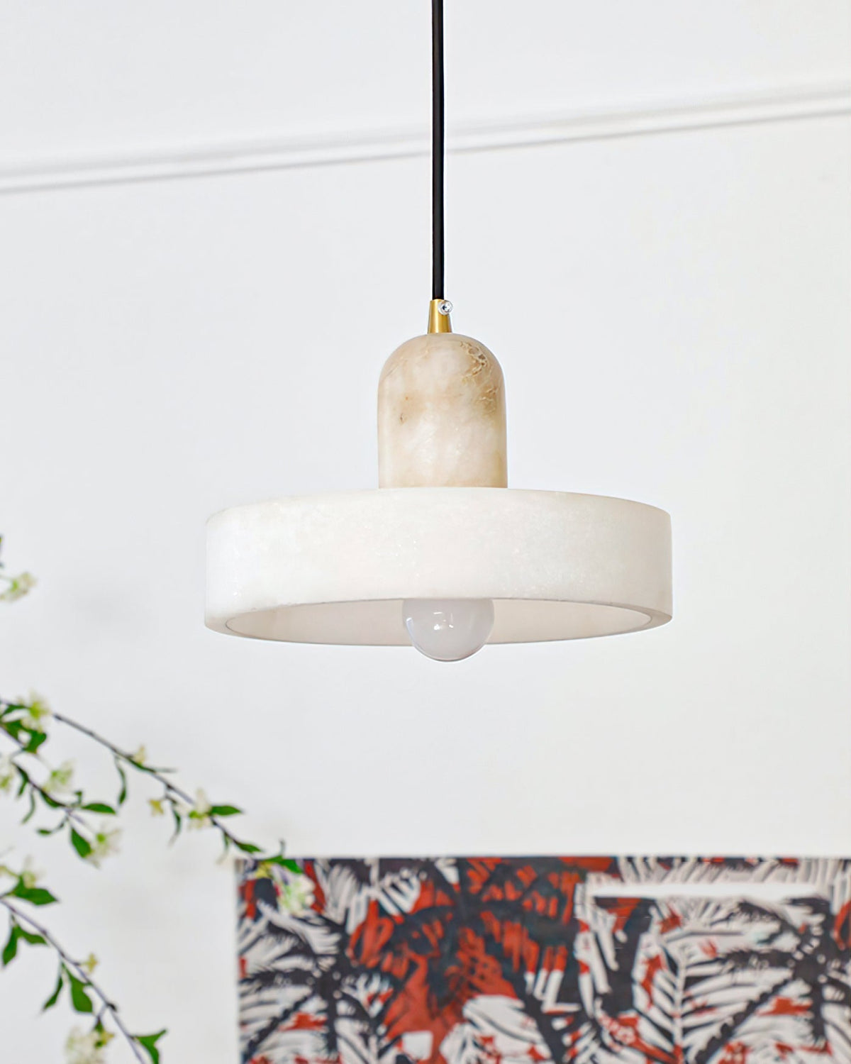 Lampa wisząca Luste Disc Orb Alabaster