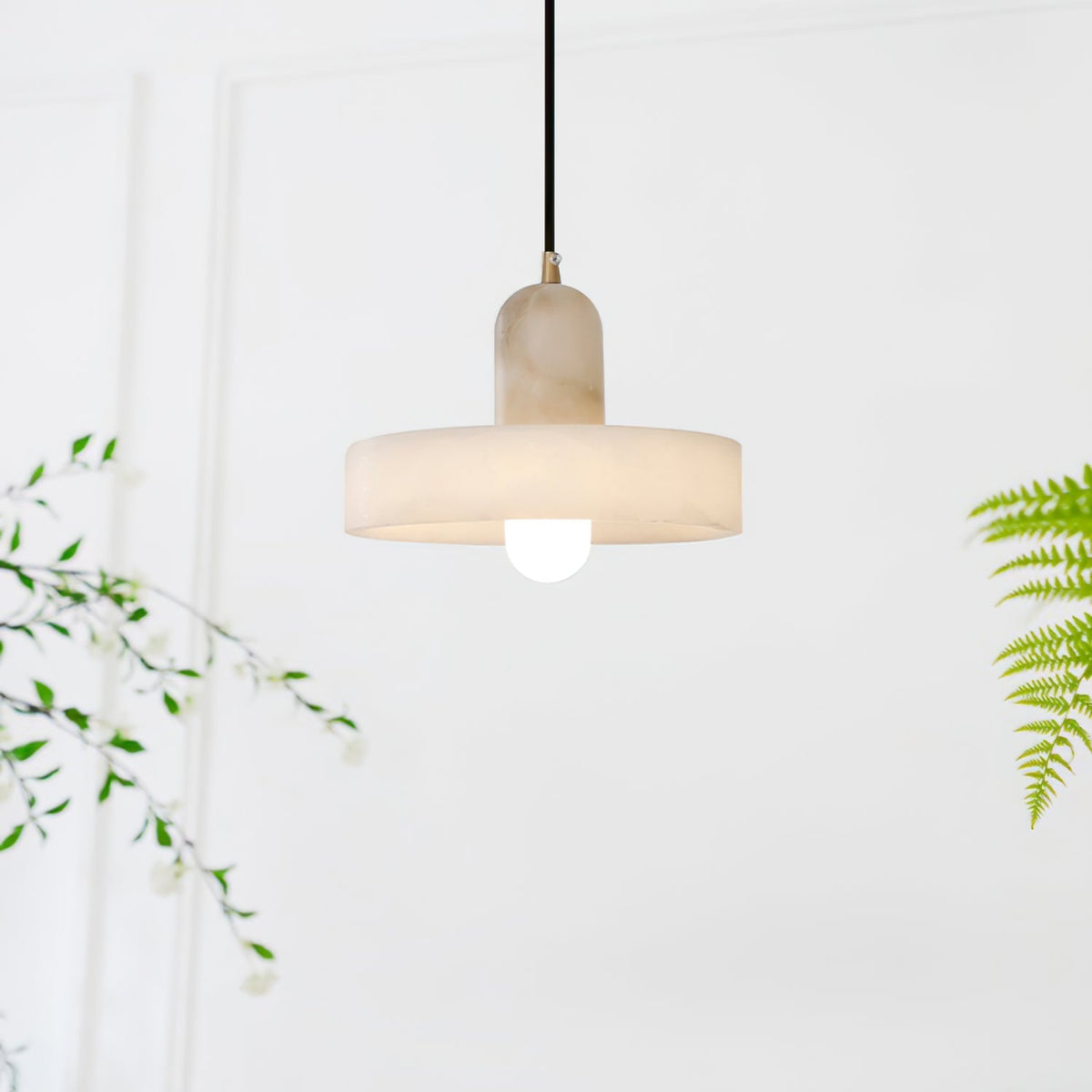 Lampa wisząca Luste Disc Orb Alabaster