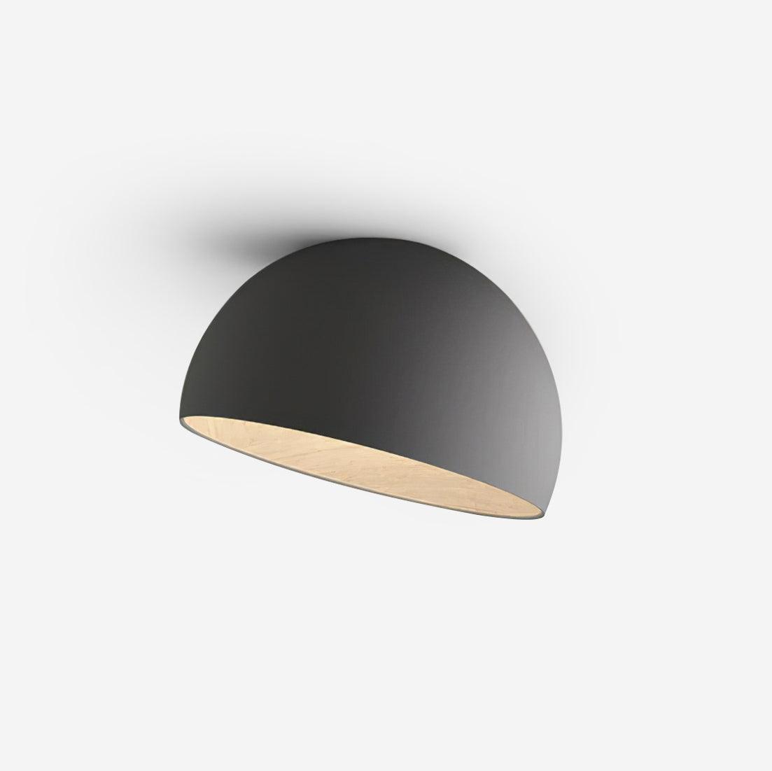 Flanel lampa sufitowa kopuła drewno wewnątrz ciepła nowoczesna minimalistyczna salon | Cielum