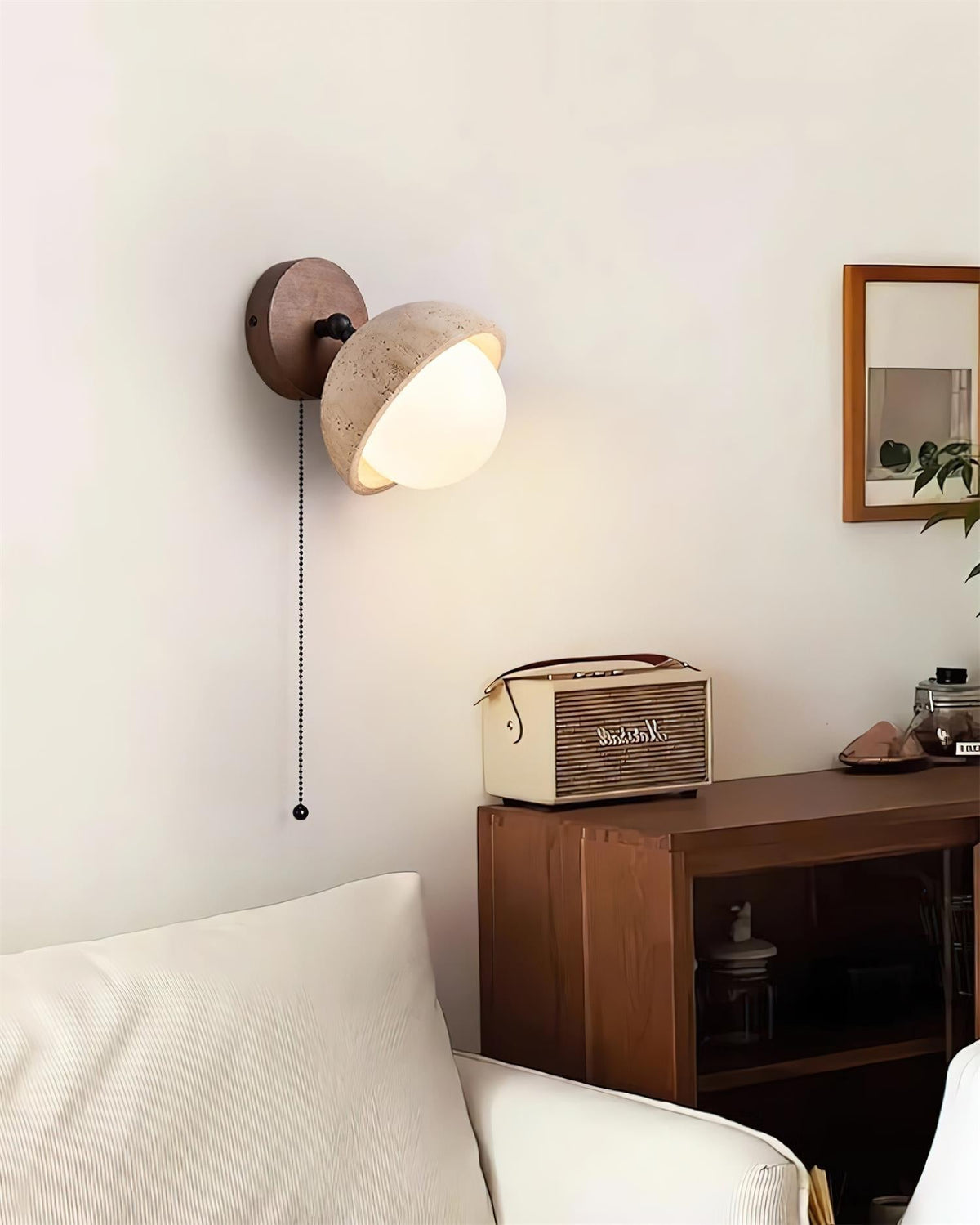 Eala kinkiet z drewna Travertine minimalistyczny nowoczesny