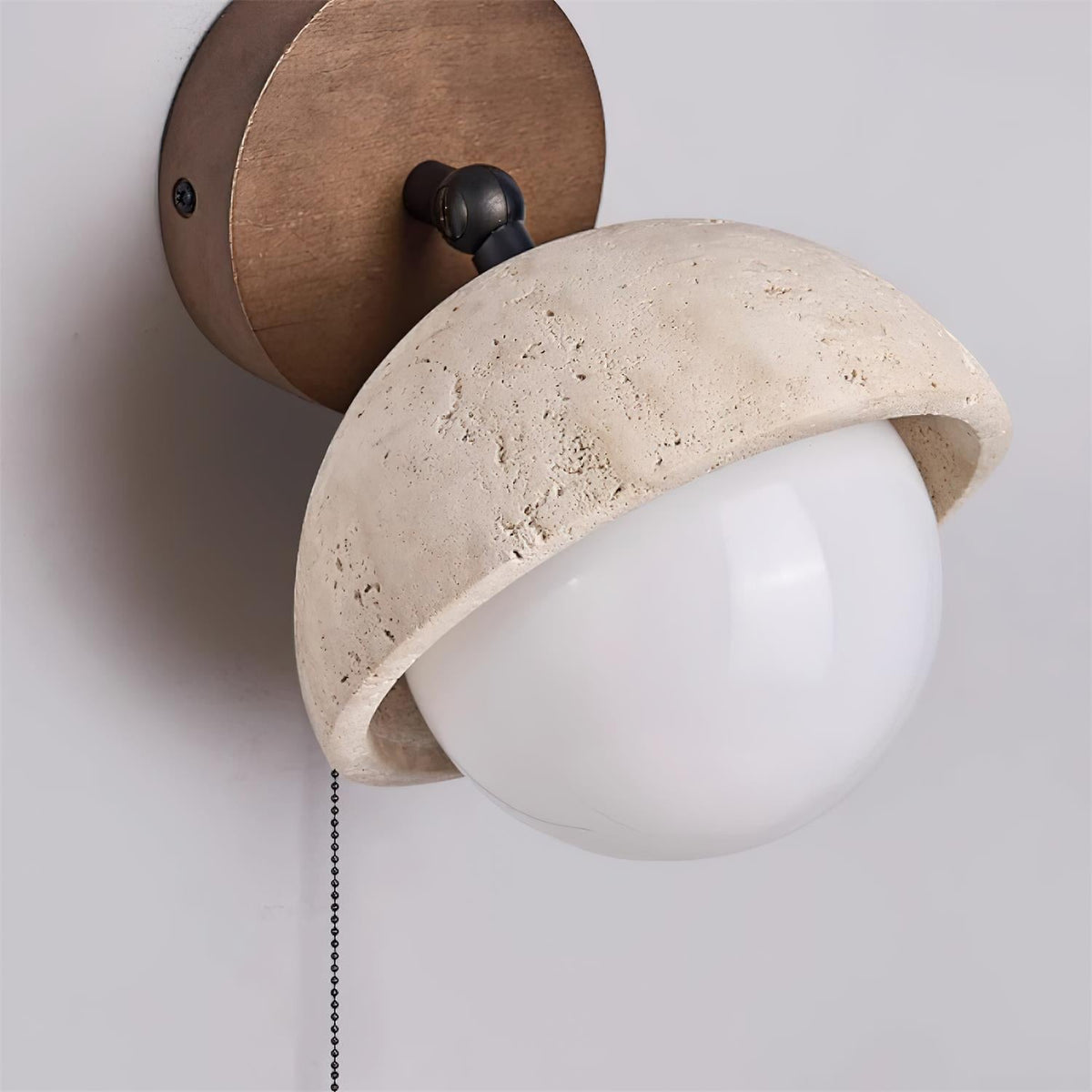 Eala kinkiet z drewna Travertine minimalistyczny nowoczesny