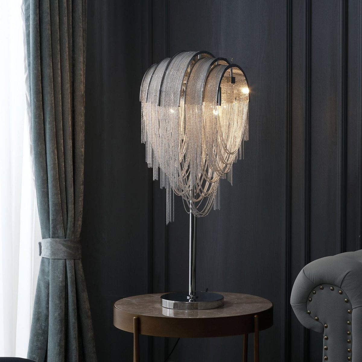 Hune artystyczna lampa stołowa ze stali