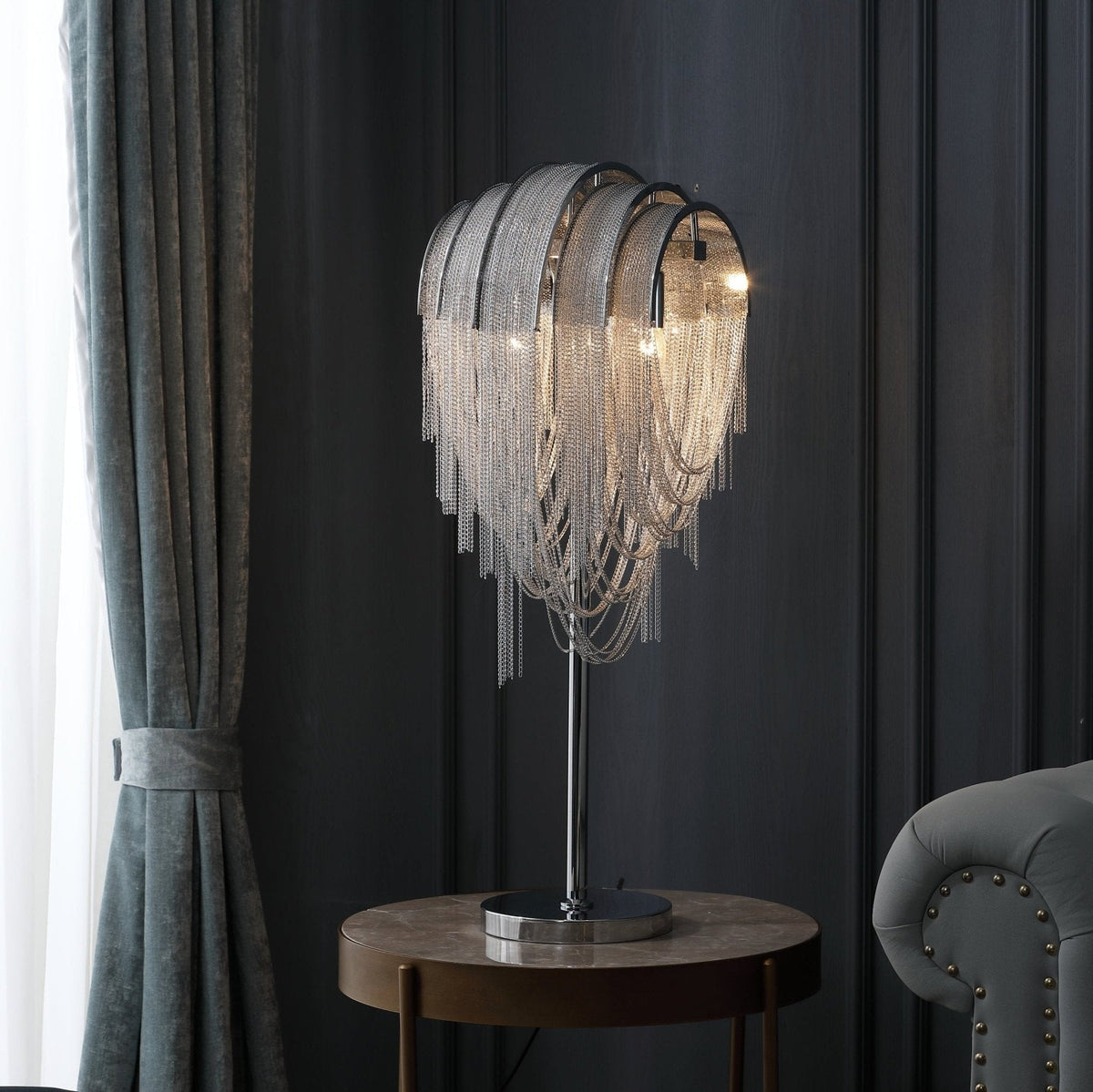 Hune artystyczna lampa stołowa ze stali