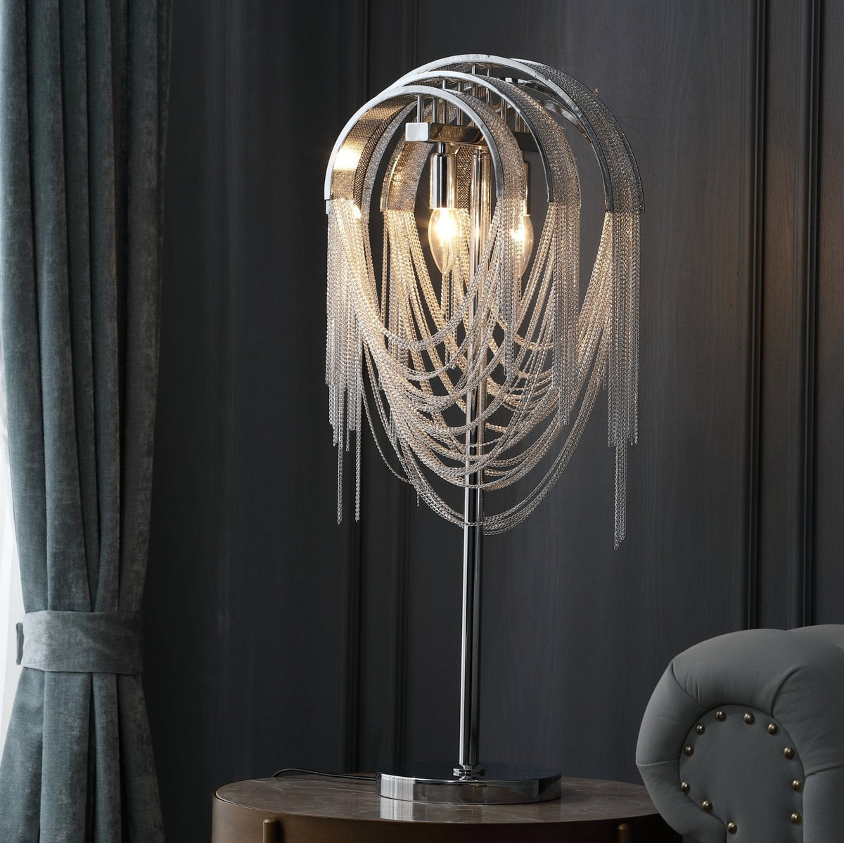 Hune artystyczna lampa stołowa ze stali