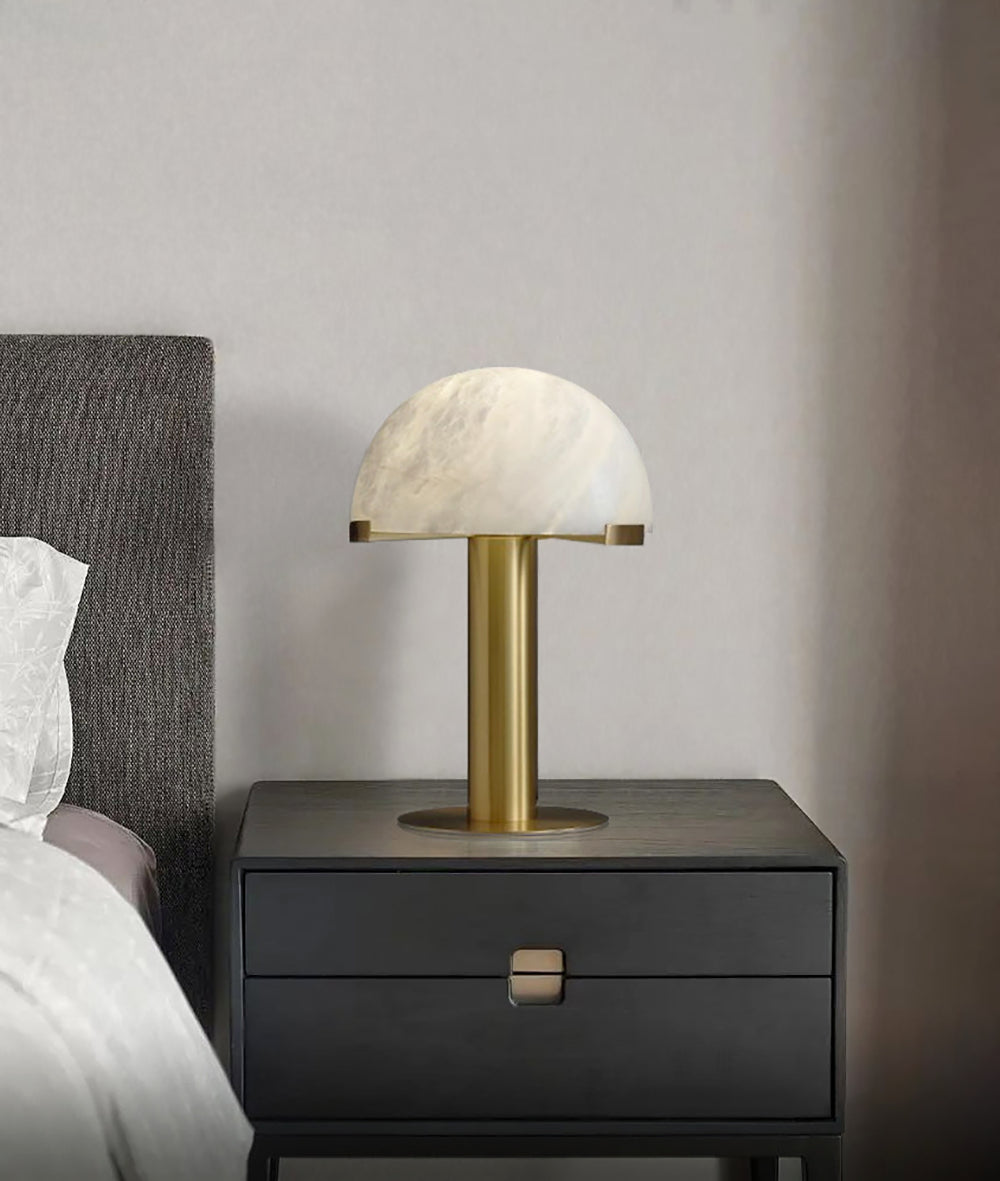 Keir lampa stołowa z alabastrem