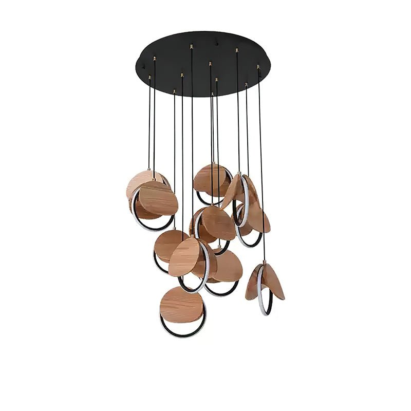 Avvelen geometryczna lampa wisząca z drewna