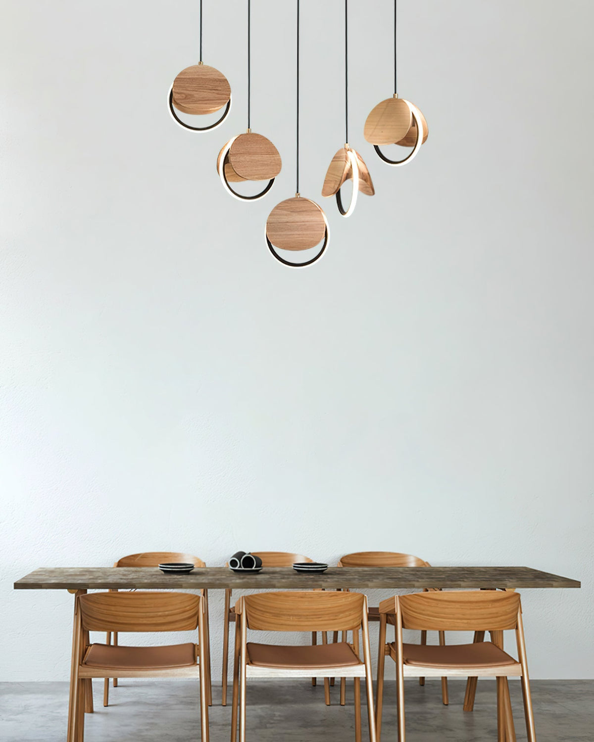 Avvelen geometryczna lampa wisząca z drewna