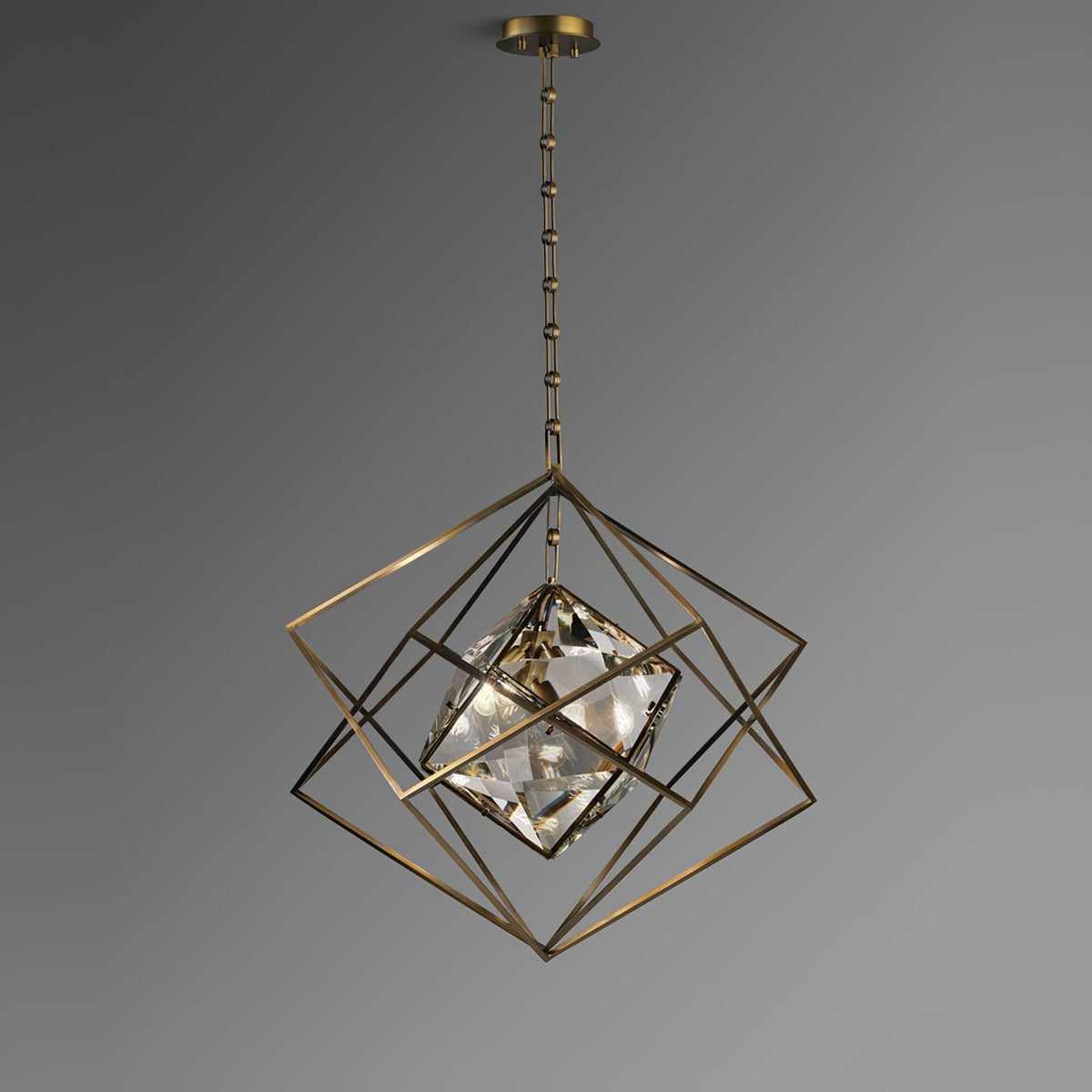 Zovin lampa wisząca miedziana i kryształowa Glam