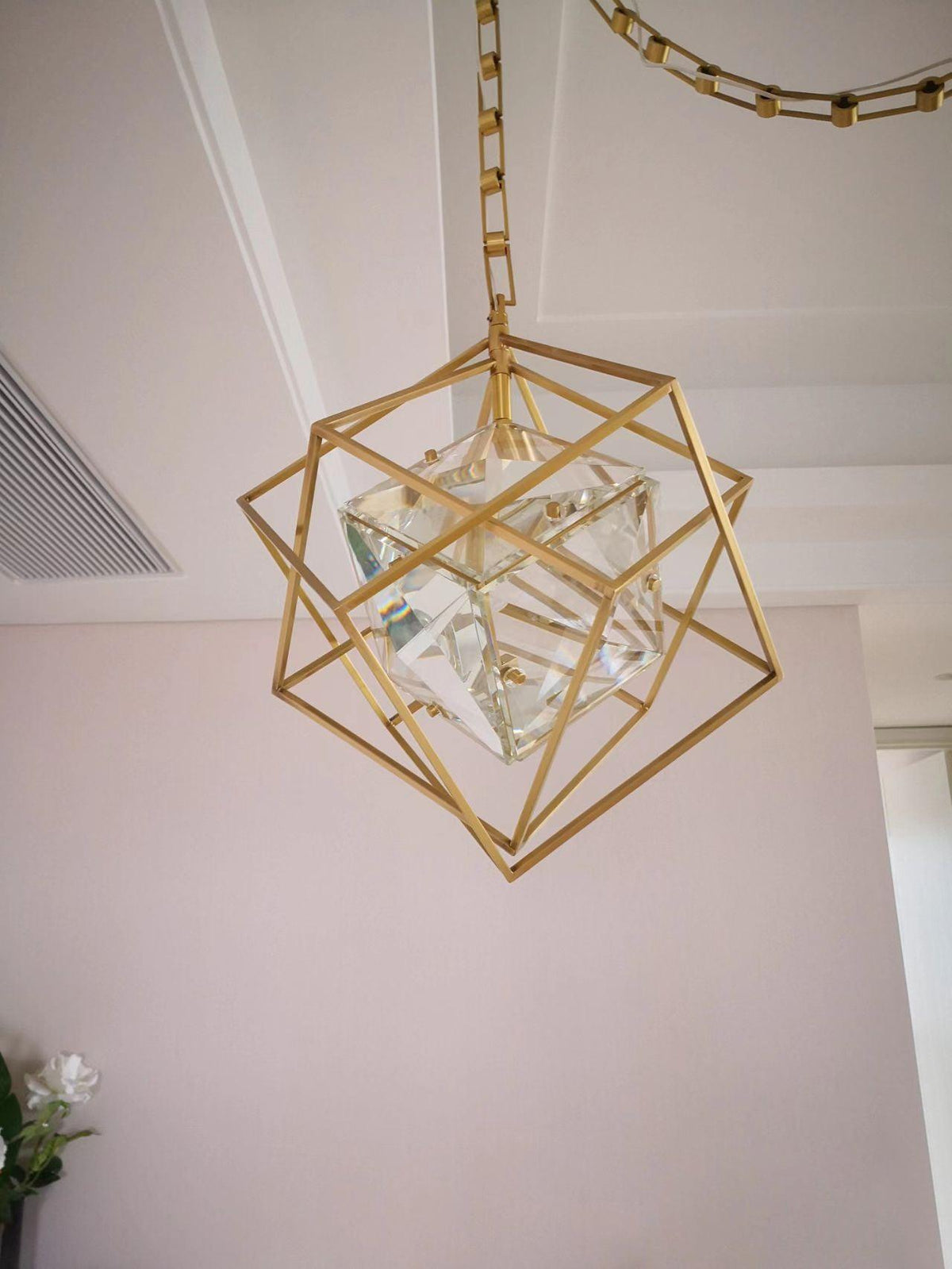 Zovin lampa wisząca miedziana i kryształowa Glam