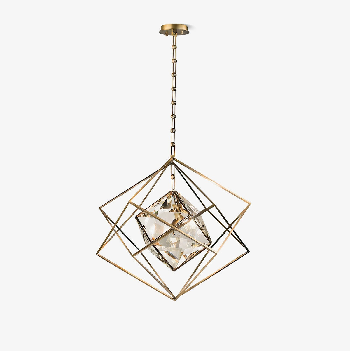 Zovin lampa wisząca miedziana i kryształowa Glam