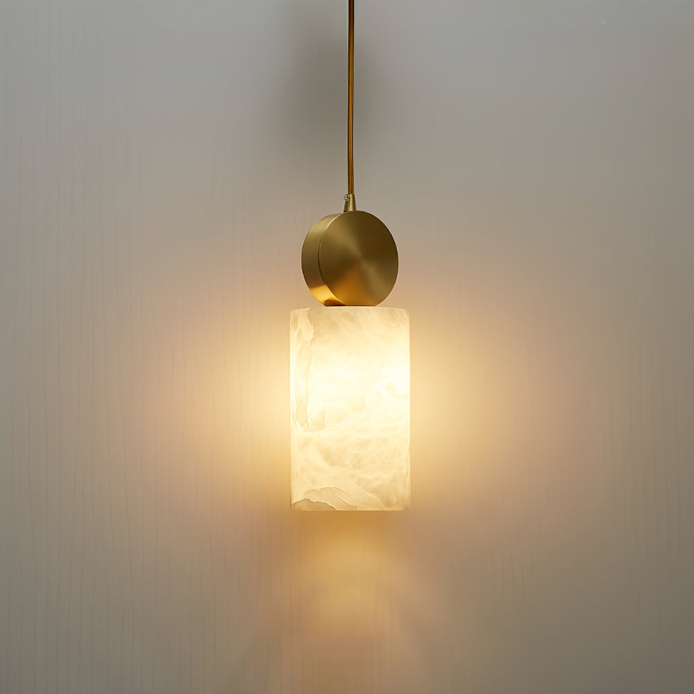 Salen lampa wisząca z alabastrem i miedzią