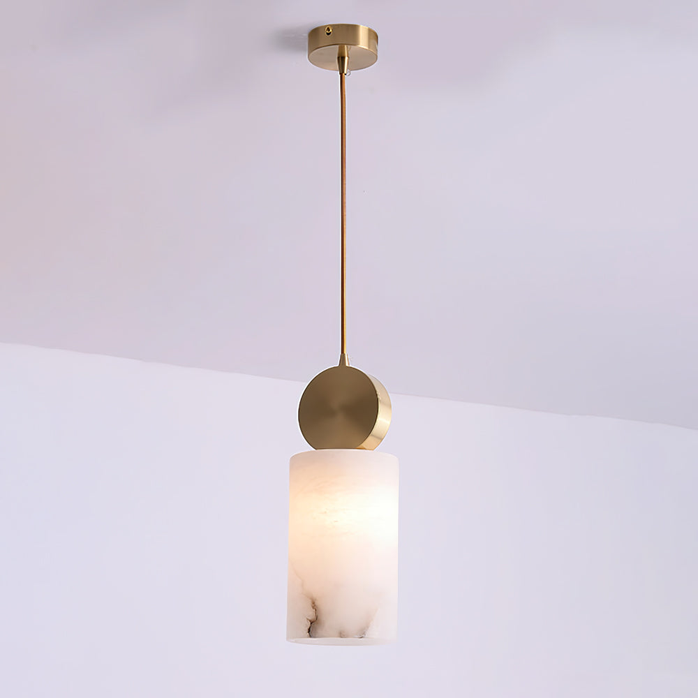 Salen lampa wisząca z alabastrem i miedzią