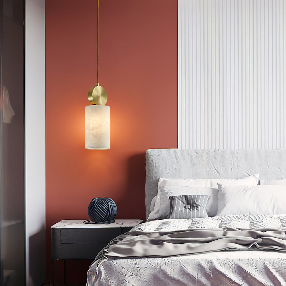 Salen lampa wisząca z alabastrem i miedzią