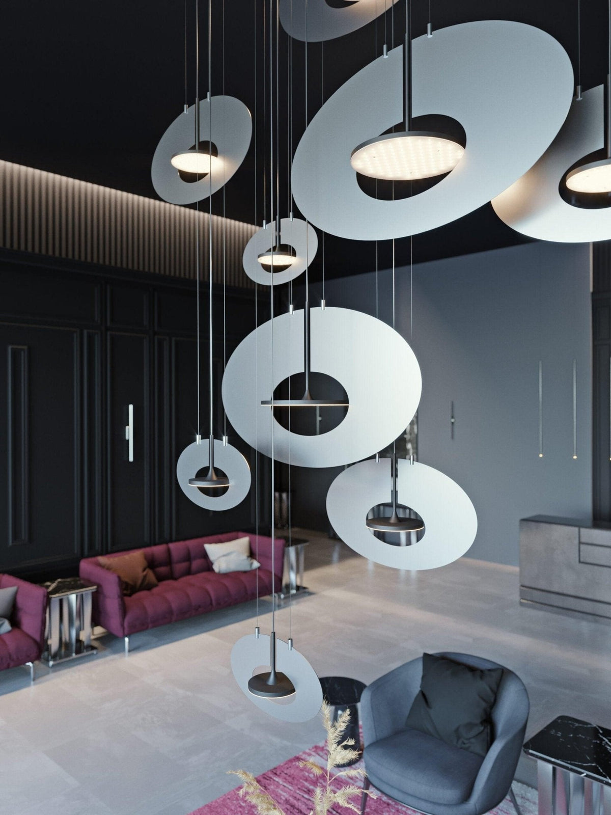 Sirixy lampa wisząca owalny pierścień geometryczny