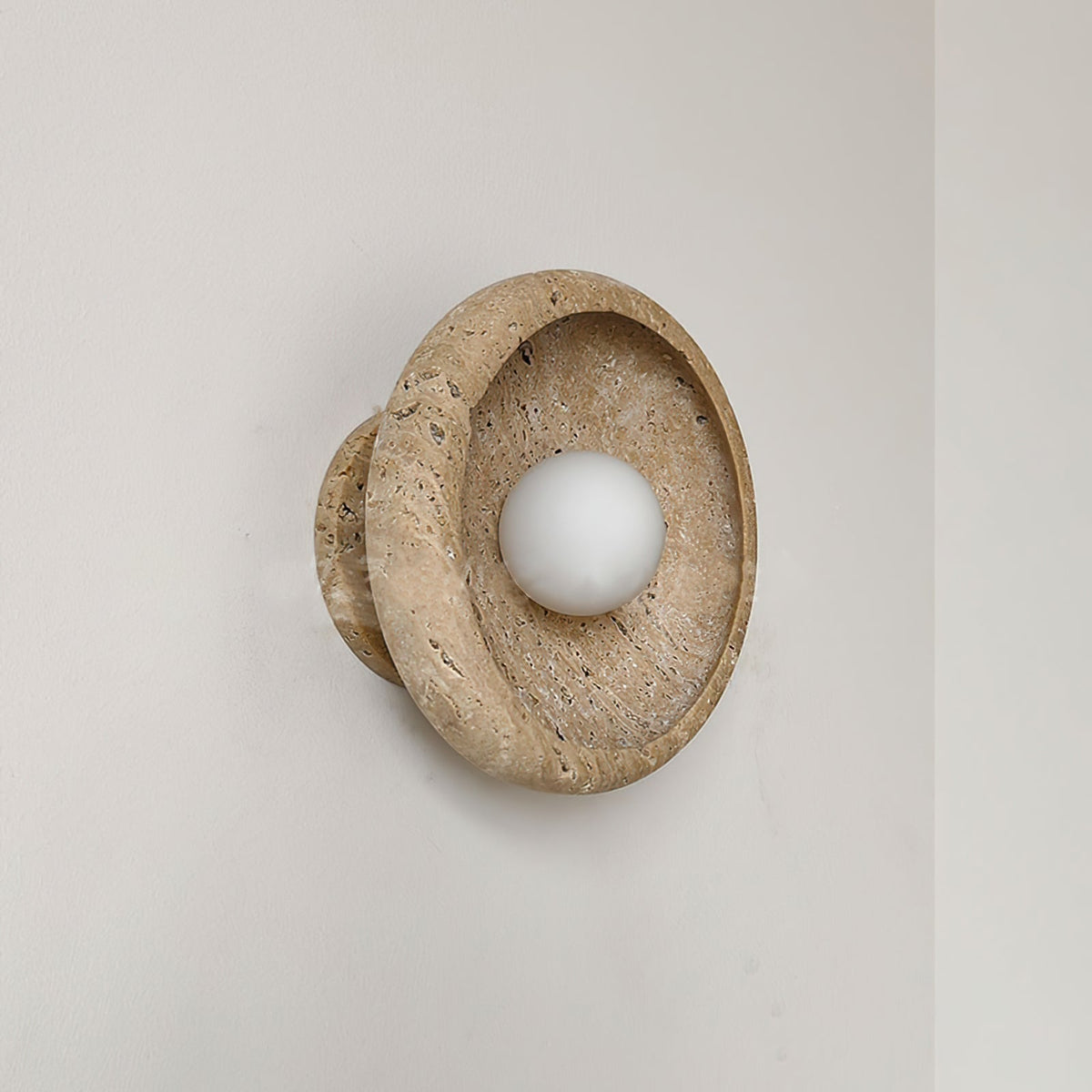 Travertine lampa ścienna w kształcie pierścienia