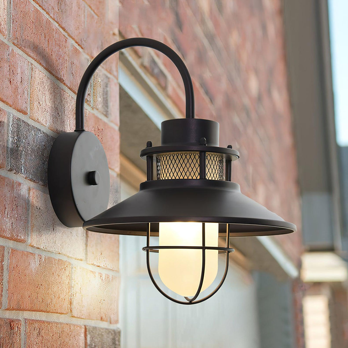 Acori Unikalna w stylu vintage lampa ścienna ze szkła na zewnątrz
