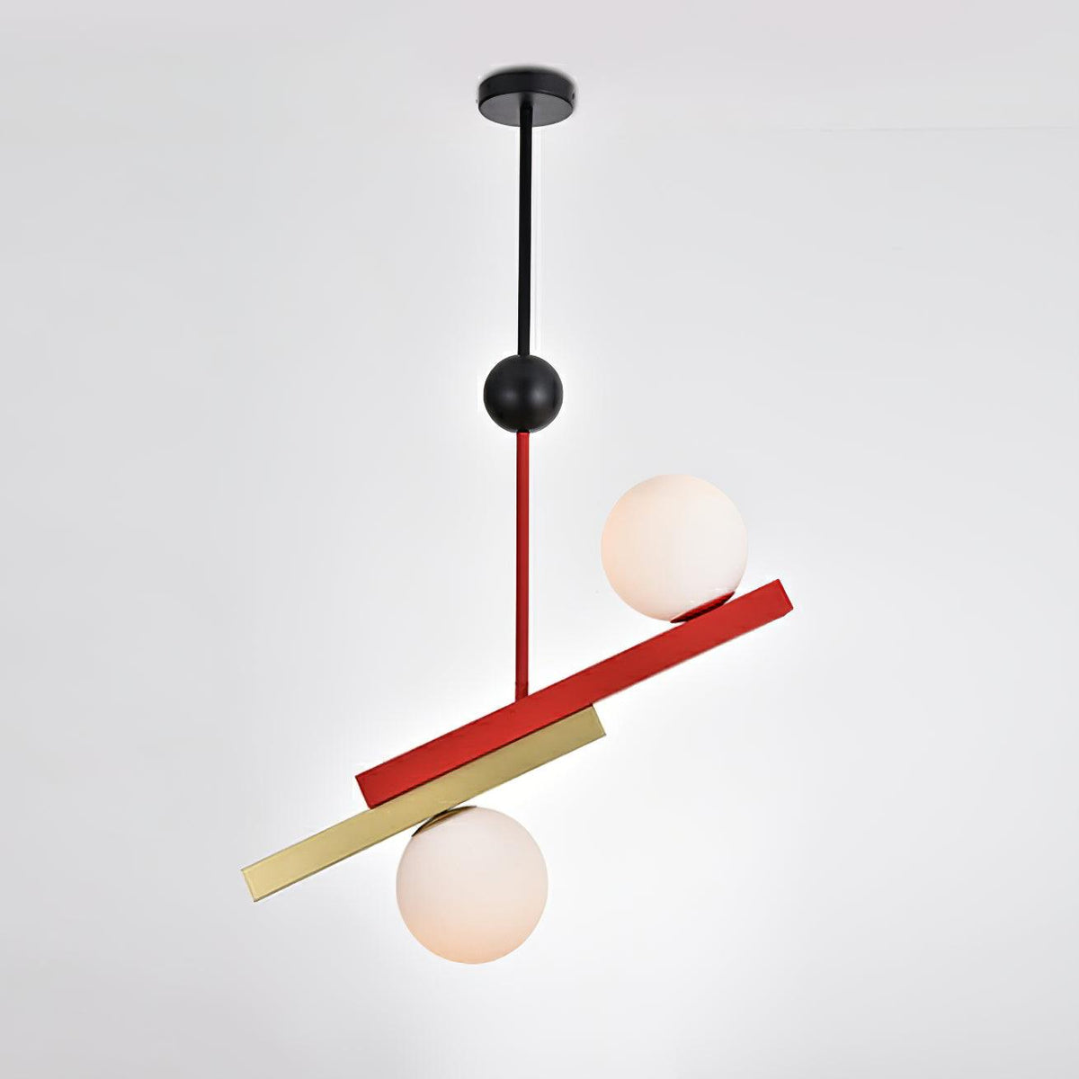Veveny lampa wisząca z podwójną kulą liniowe paski geometryczne