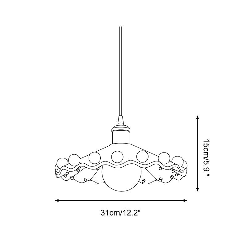 Solvira lampa wisząca z falistą ochronką ceramiczną