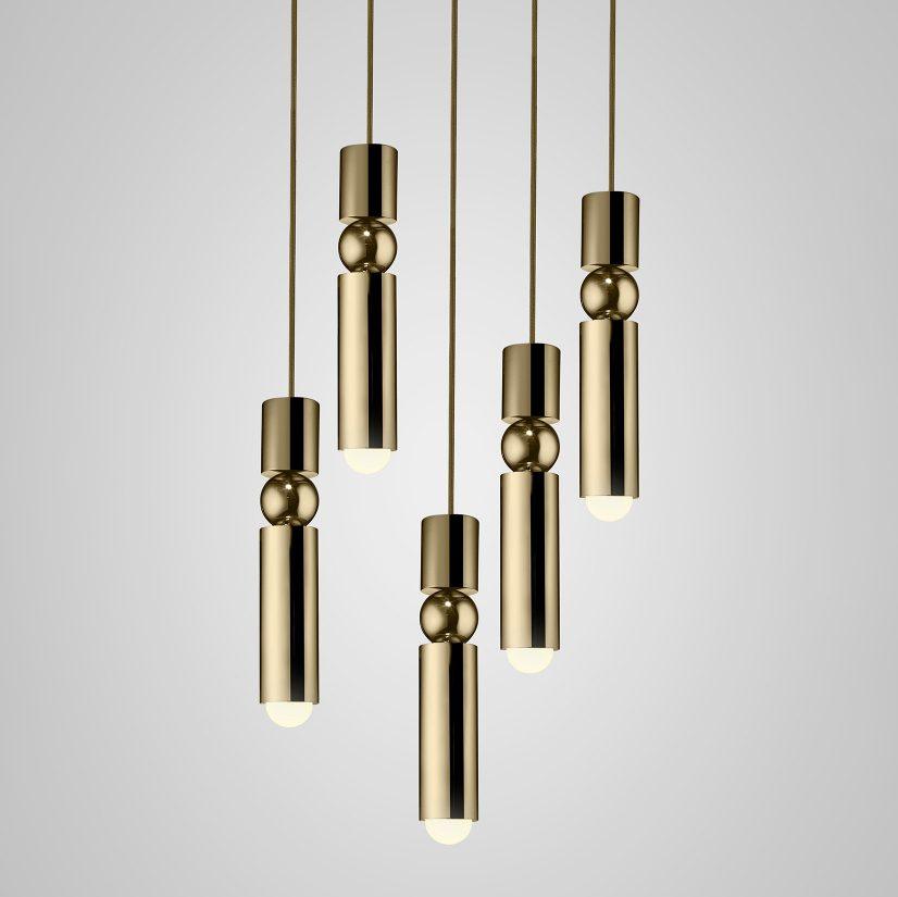 Velkis geometryczna lampa wisząca z aluminium do salonu | Cielum