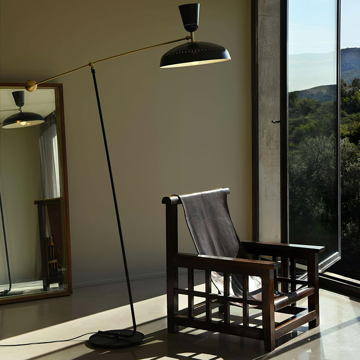 Celeste minimalistyczna lampa stojąca z miedzi