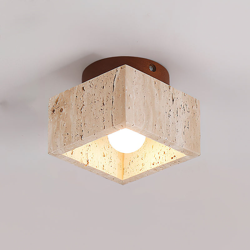 Lampa sufitowa Ritta  beż & drewno orzechowe