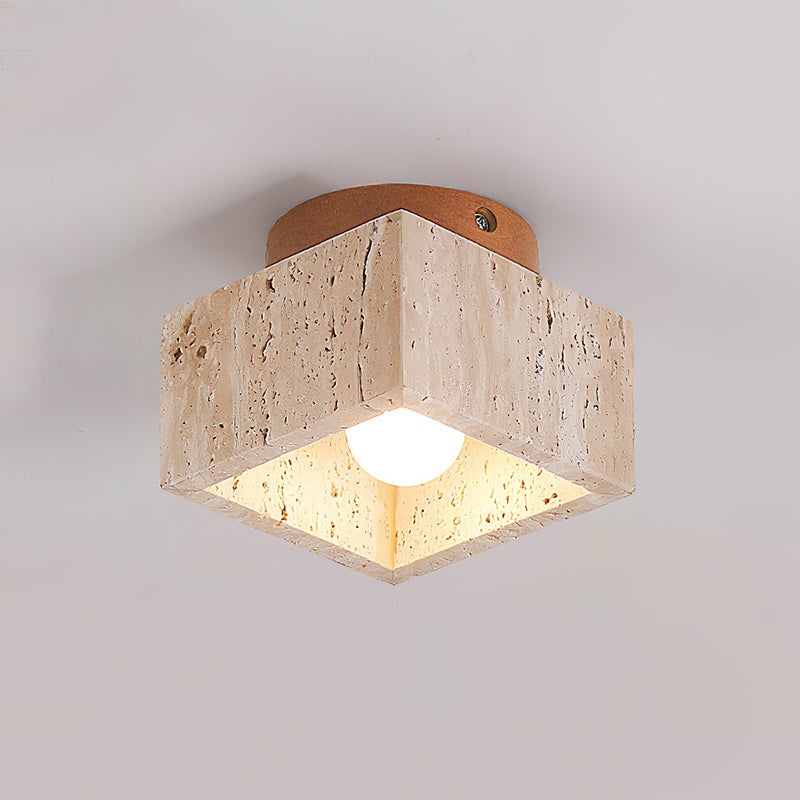 Lampa sufitowa Ritta  beż & drewno orzechowe