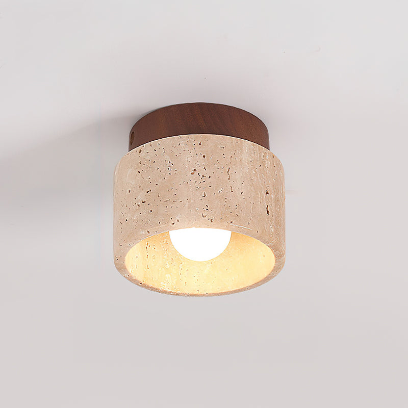 Lampa sufitowa Ritta  beż & drewno orzechowe