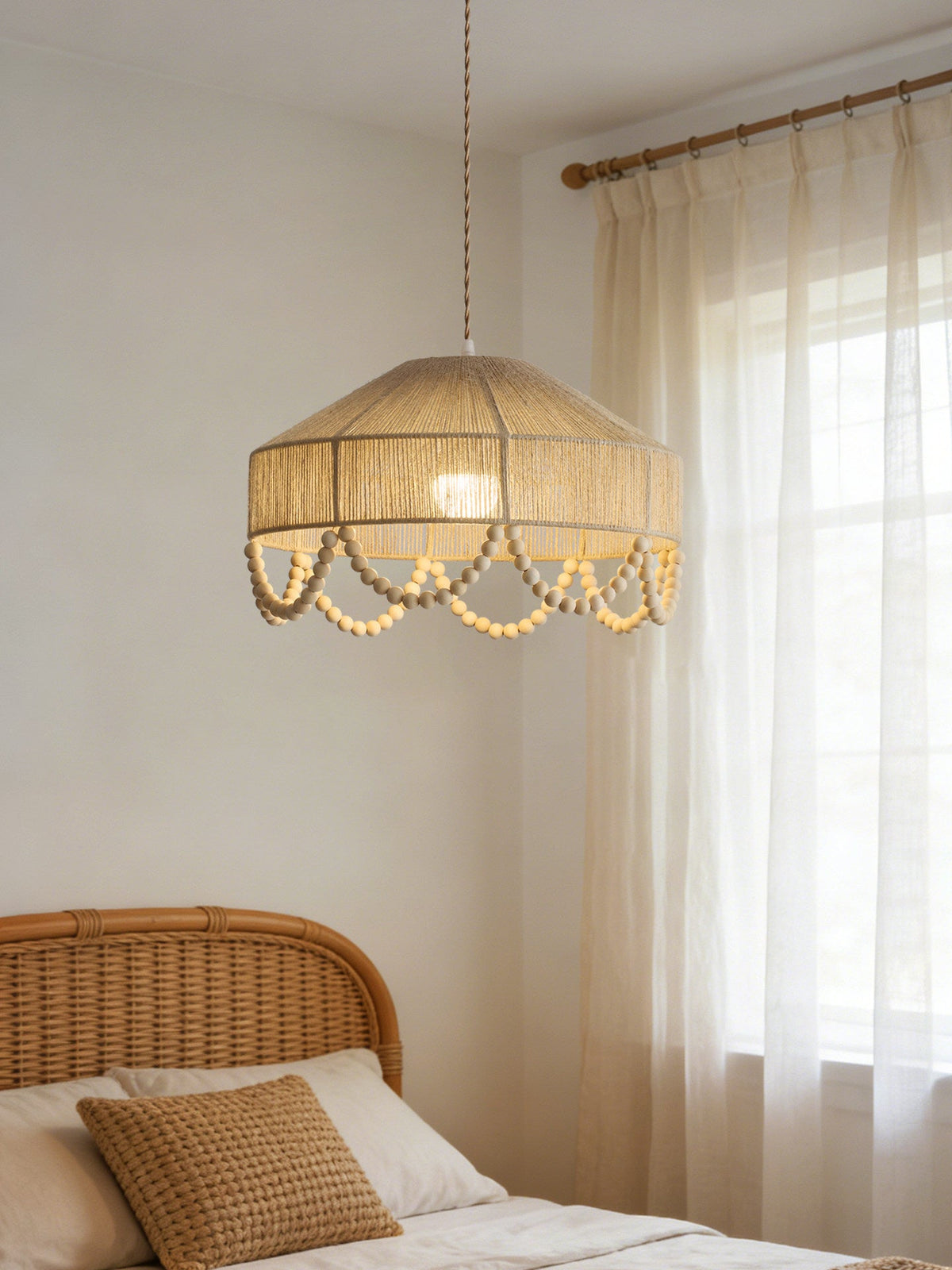 Southvale1 Lampa wisząca z liny konopnej