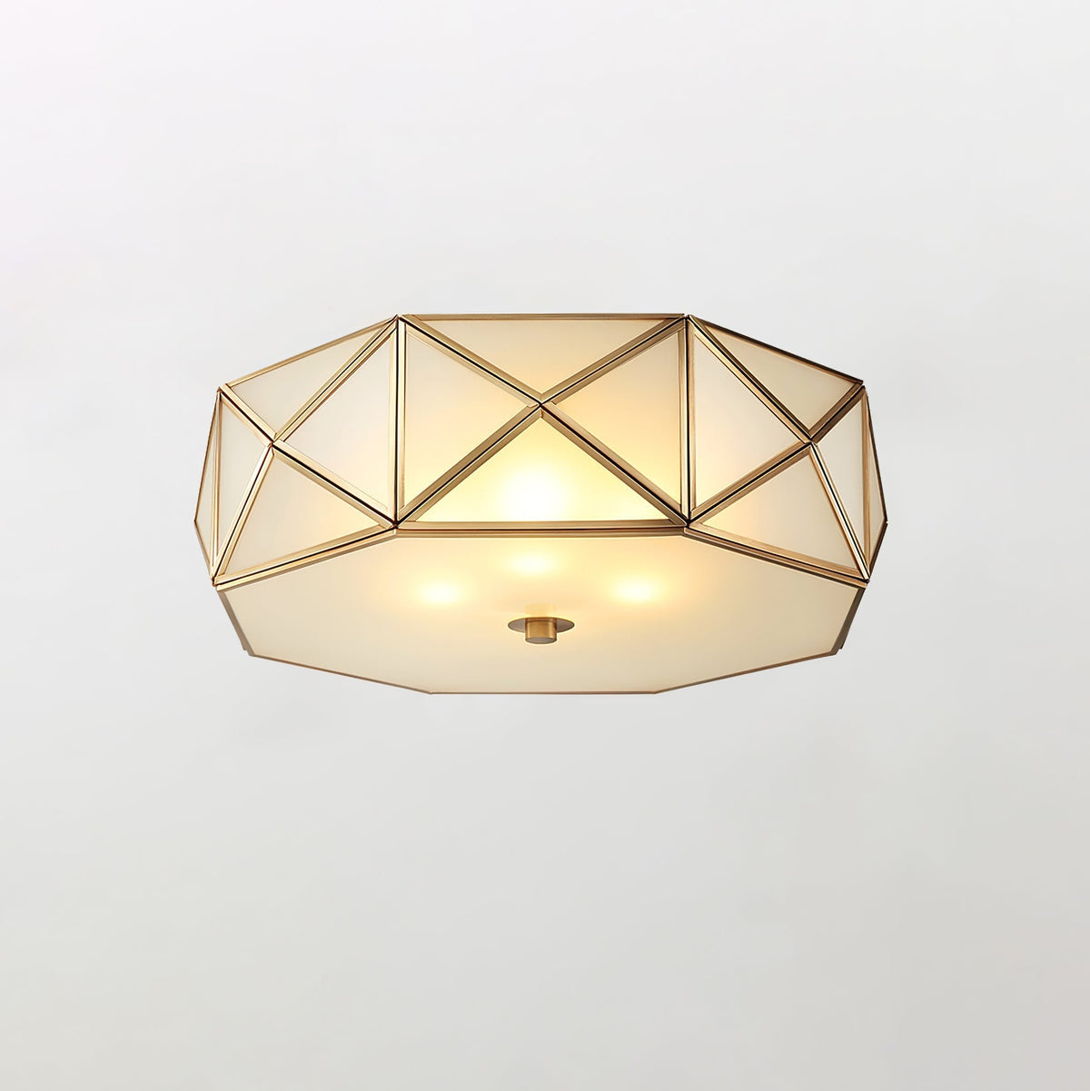 Celivise geometryczna lampa sufitowa montowana bezpośrednio ze szkła i miedzi