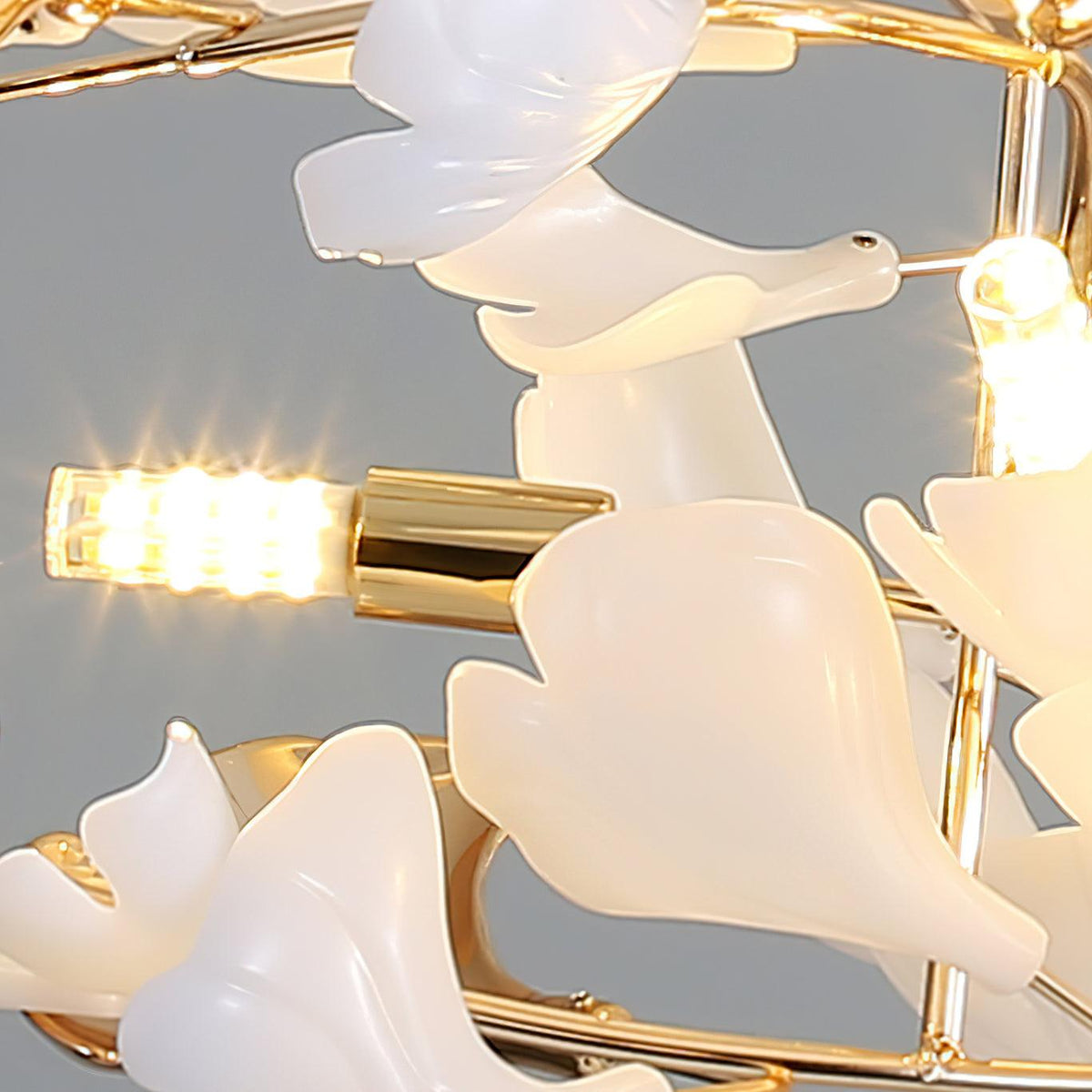 Quiven żyrandol Gingko Leaf ceramiczny złoty elegancki
