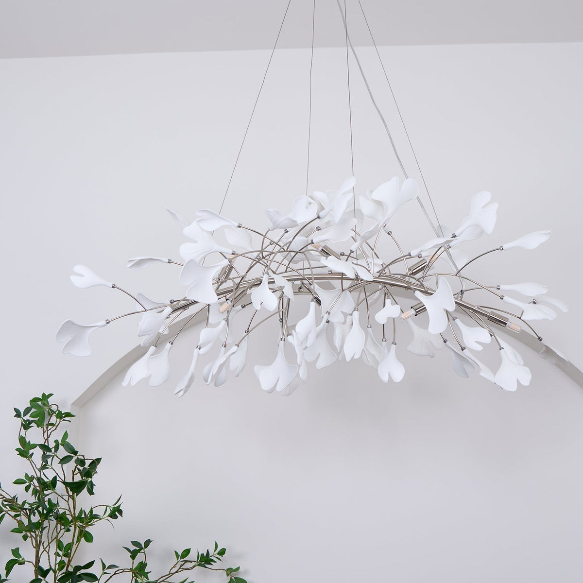Oriiselle żyrandol ceramiczny Gingko Petal Gold