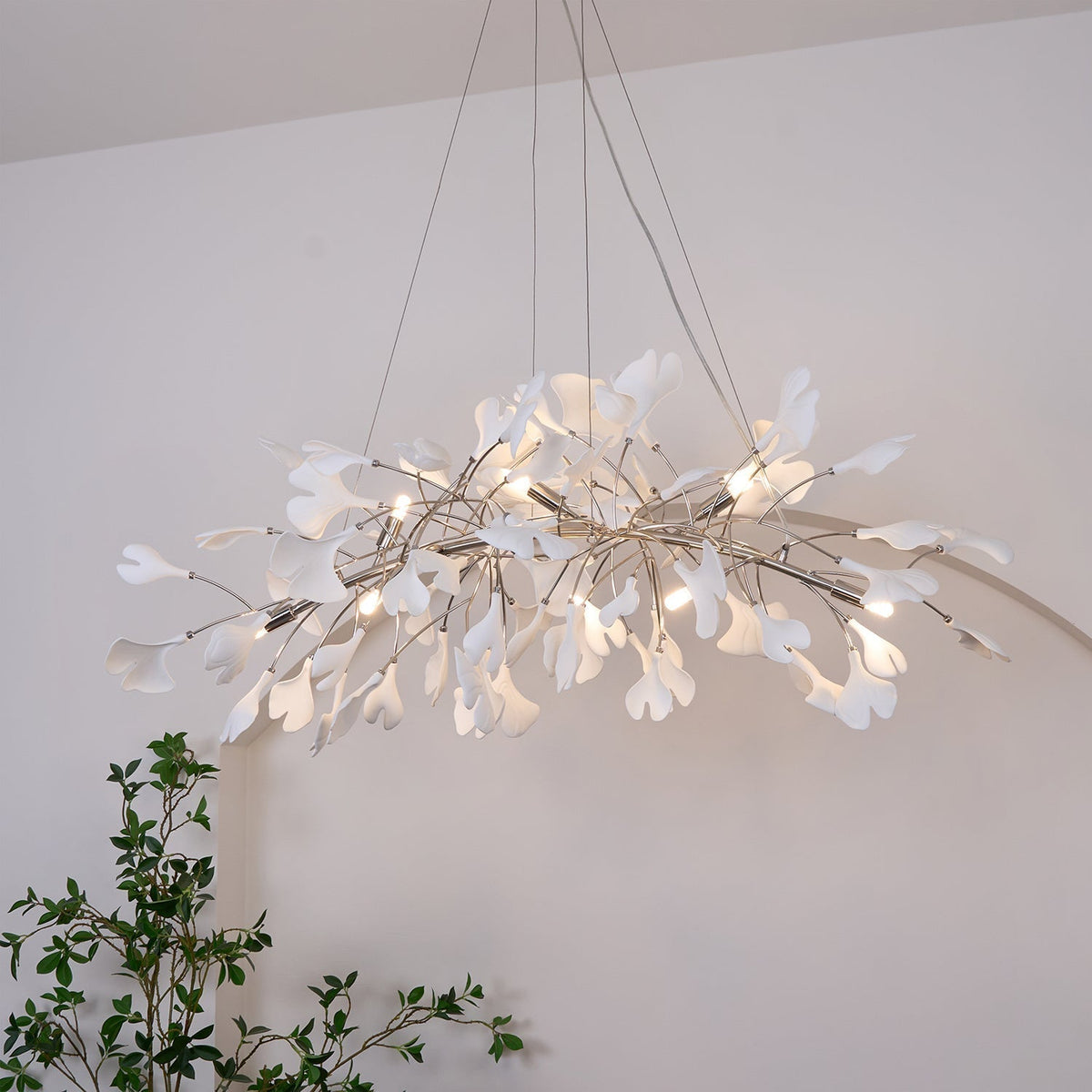 Oriiselle żyrandol ceramiczny Gingko Petal Gold