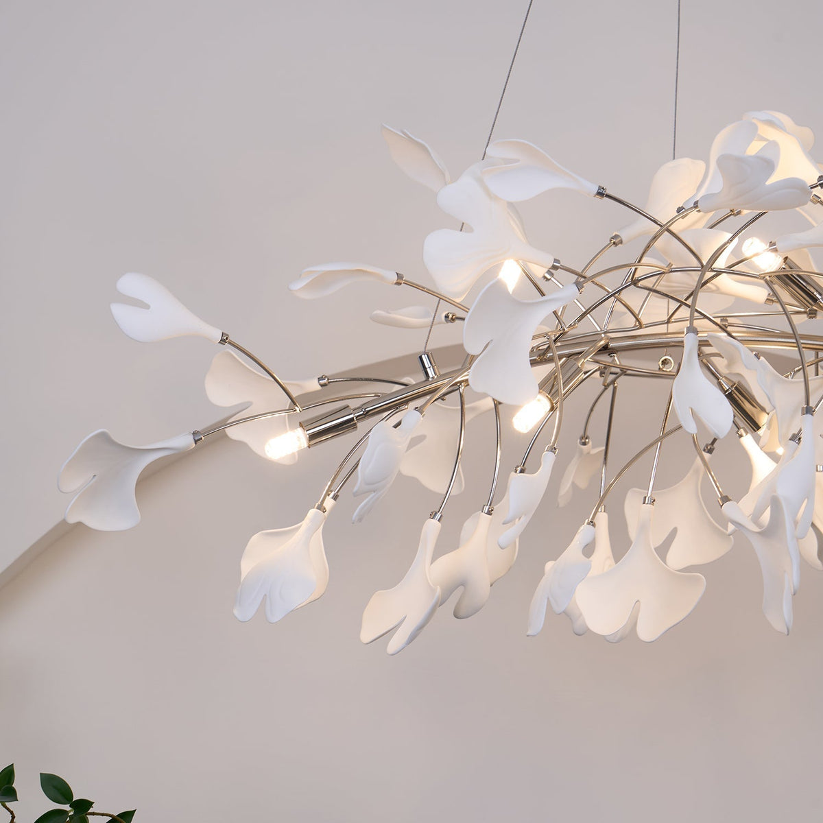 Oriiselle żyrandol ceramiczny Gingko Petal Gold