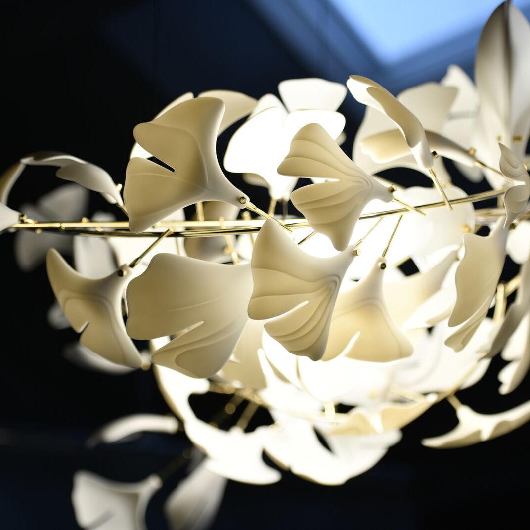 Oriiselle żyrandol ceramiczny Gingko Petal Gold