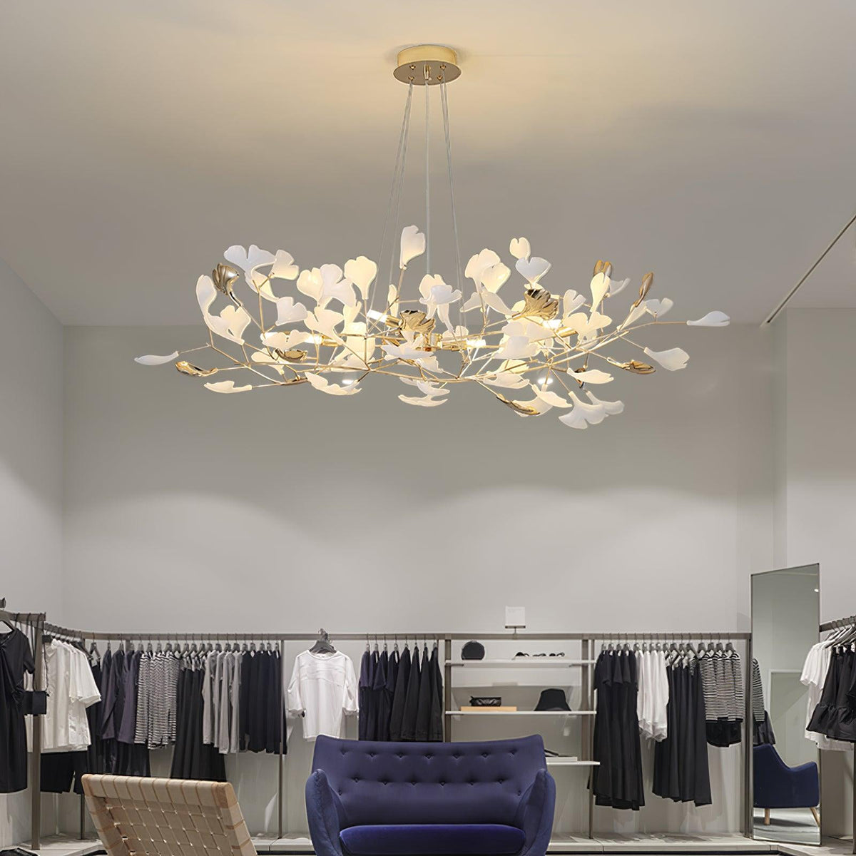 Oriiselle żyrandol ceramiczny Gingko Petal Gold