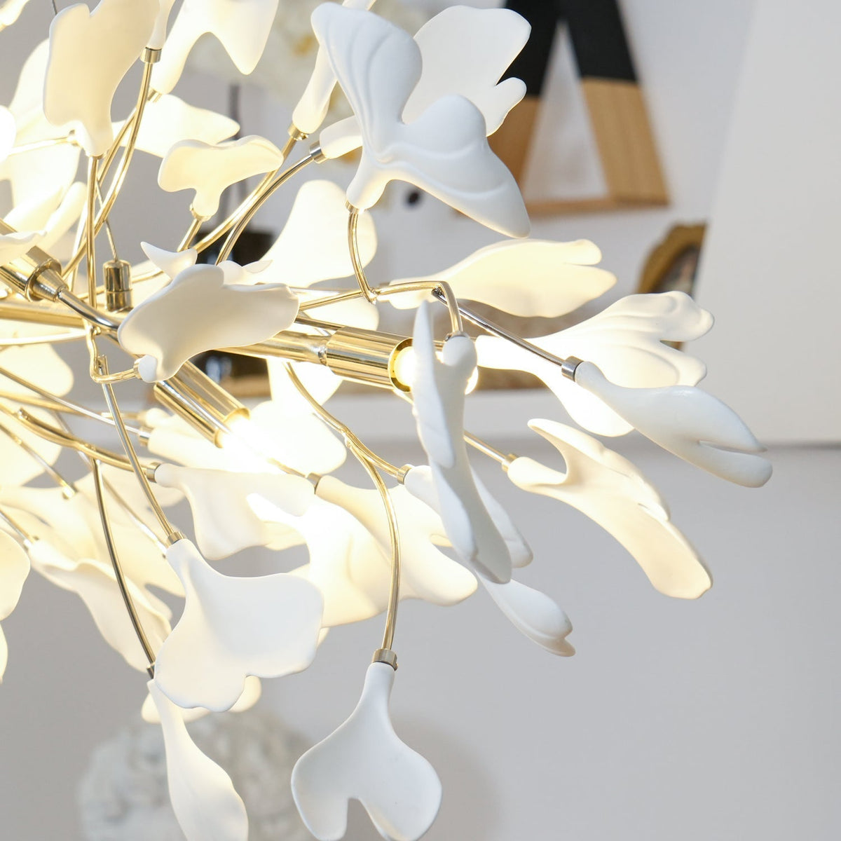 Oriiselle żyrandol ceramiczny Gingko Petal Gold