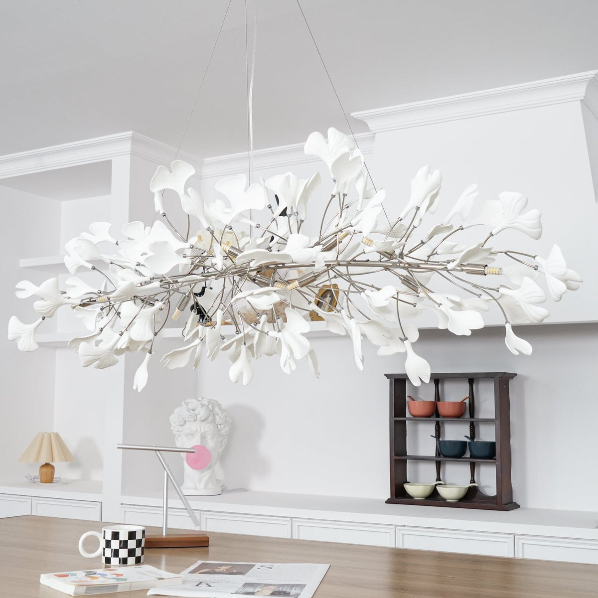 Oriiselle żyrandol ceramiczny Gingko Petal Gold