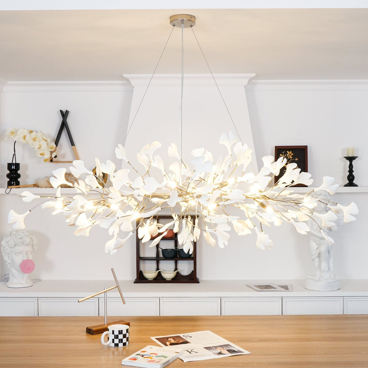 Oriiselle żyrandol ceramiczny Gingko Petal Gold