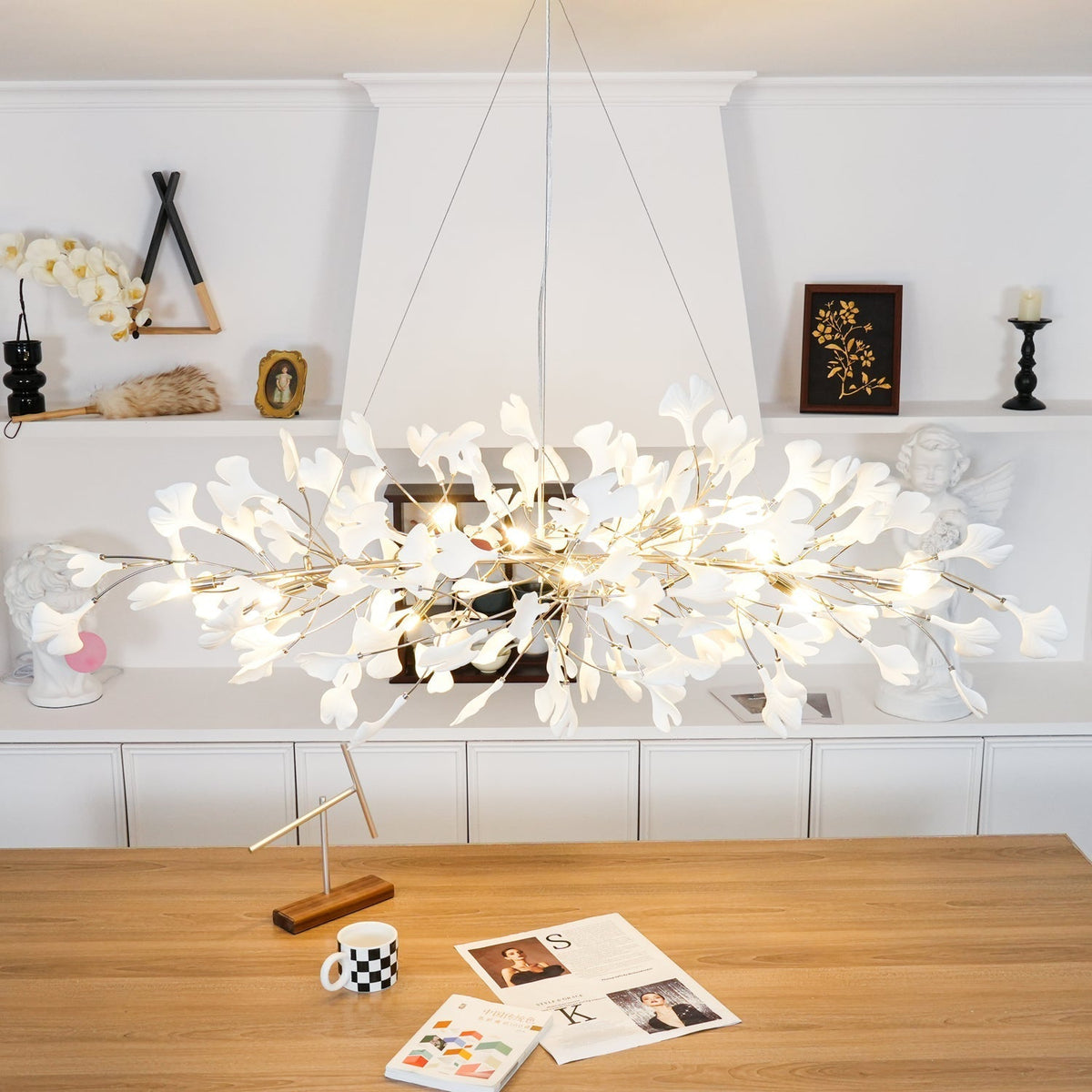 Oriiselle żyrandol ceramiczny Gingko Petal Gold