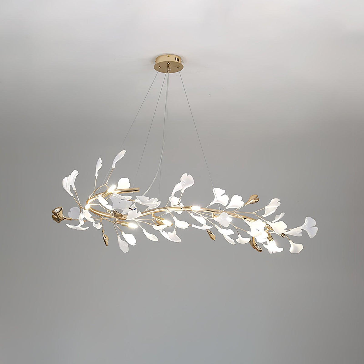 Vixu żyrandol w stylu postmodern luxury z ceramiką i liśćmi ginkgo
