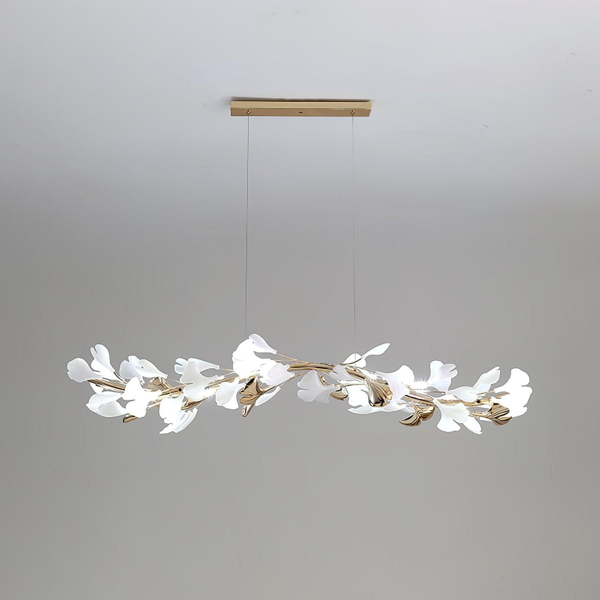 Vixu żyrandol w stylu postmodern luxury z ceramiką i liśćmi ginkgo