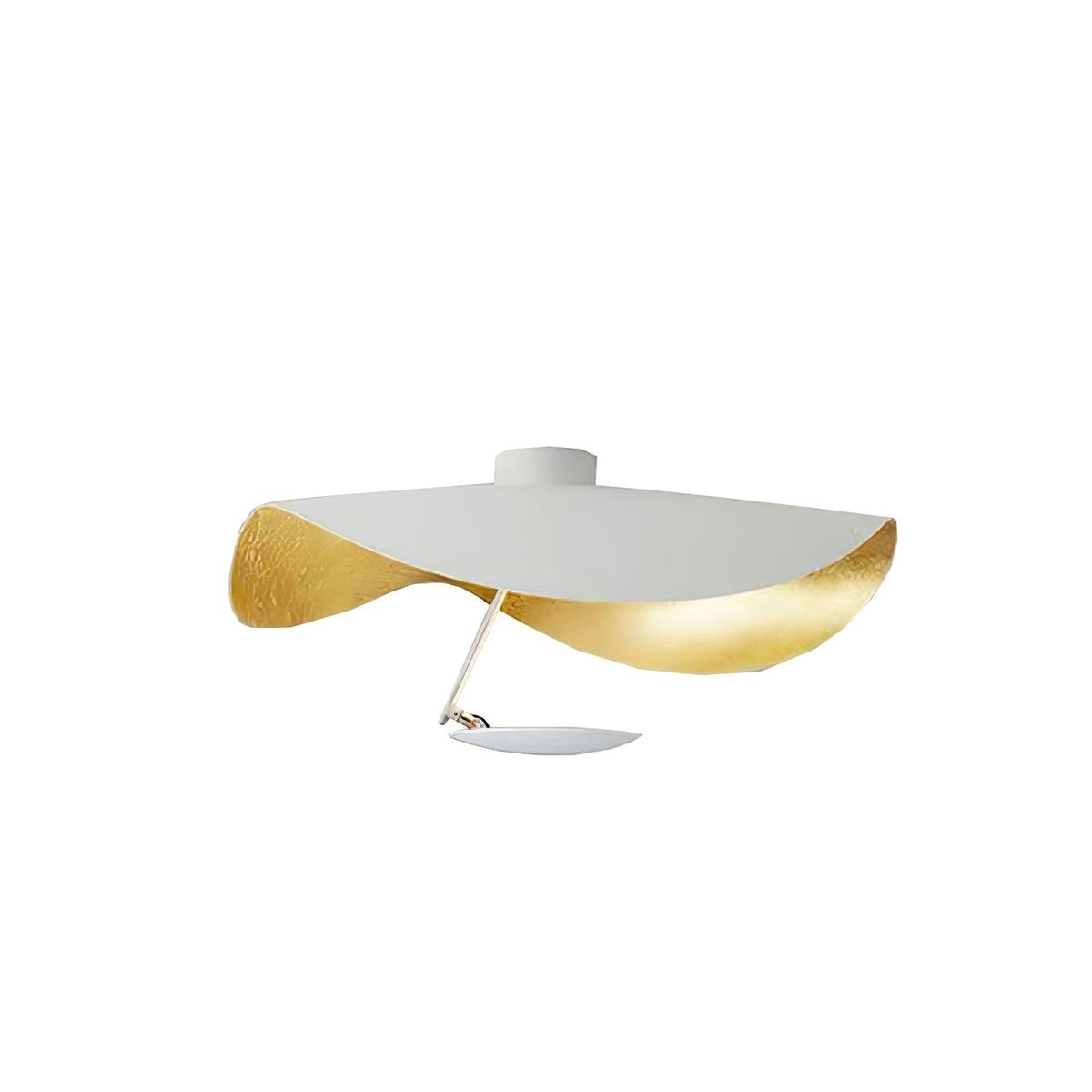 Lampa sufitowa Solara z wygiętym abażynem i złotym wnętrzem