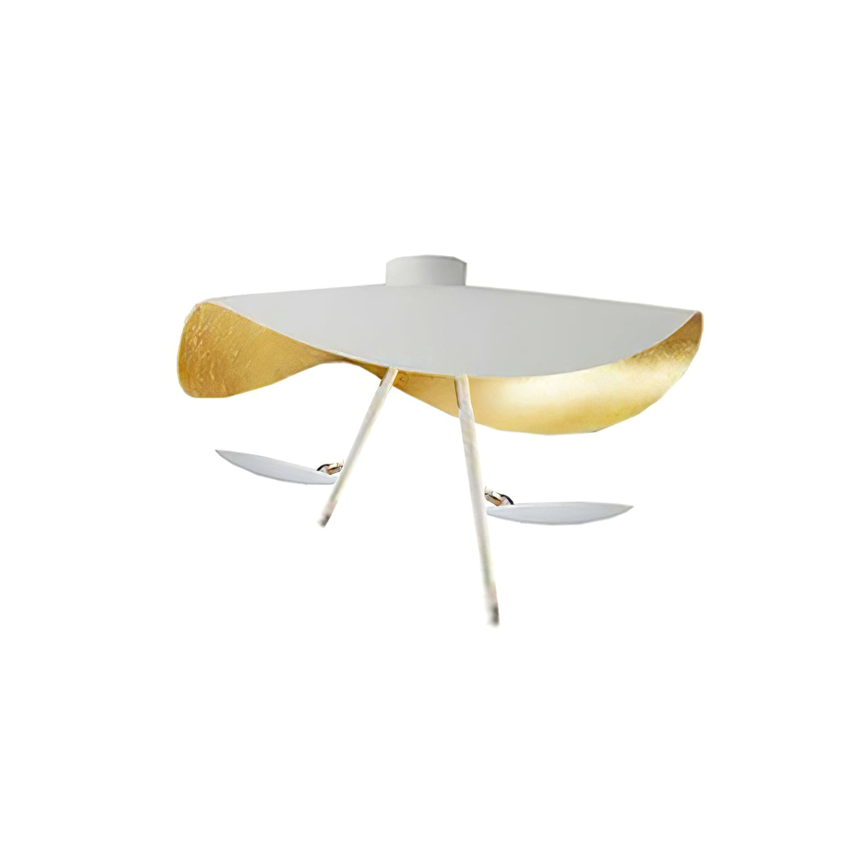 Lampa sufitowa Solara z wygiętym abażynem i złotym wnętrzem