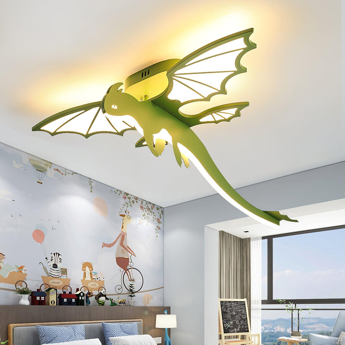 Miriora lampa sufitowa zielony Dinosaur LED
