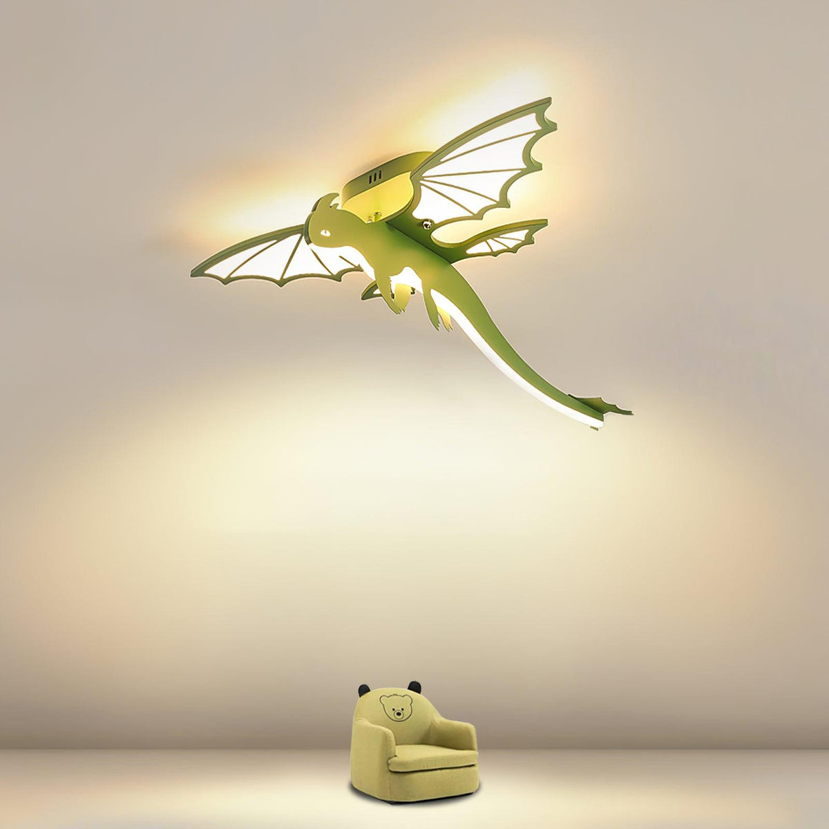 Miriora lampa sufitowa zielony Dinosaur LED